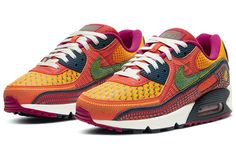 Nike Air Max 90 'Dia de los Muertos' Deep Ocean/Sail/University Gold/C – TELATAPA Outfits Hombre, Día De Muertos, Marathon Running Shoes, Deep Ocean, Cooler Look, Cactus Flower, Gym Shoes, Trendy Shoes, Nike Air Max 90