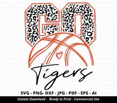 the logo for the basketball team tiger's is shown in red, black and white