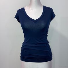 Nwt Aqua Basic Short Sleeve V-Neck Tee Style: T11935lra Color: Navy Size: S Brand New With Tags. Never Been Worn. Fitted V-neck Top For Everyday, Basic Fitted V-neck Top, Blue Stretch V-neck T-shirt, Casual V-neck Fitted Top, Solid Color Stretch V-neck Short Sleeve Top, Everyday Fitted V-neck Top, Everyday V-neck Fitted Top, Fitted V-neck T-shirt For Everyday, Solid Color Fitted V-neck T-shirt