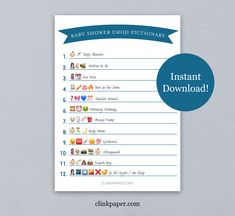 the baby shower emptorary instant printable