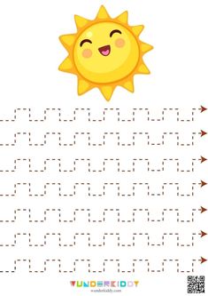 the sun worksheet for children to learn how to write and draw with numbers