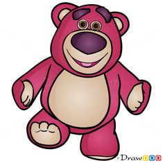 a pink teddy bear with big eyes