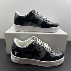 Bape Sta Low Unisex Black And Gray Unisex Shoes Welcome To My Closet, All My Closet Items Are Brand New, Unused And Shipped In Packaging. Brand: Bape Unisex Sneakers The Sizes Listed Are Still Available Eu 37.5 (Men's 5 Or Women's 6.5) Eu 38 (Men's 5.5 Or Women's 7) Eu 38.5 (Men's 6 Or Women's 7.5) Eu 39 (Men's 6.5 Or Women's 8) Eu 40 (Men's 7 Or Women's 8.5) Eu 40.5 (Men's 7.5 Or Women's 9 Eu 41 (Men's 8 Or Women's 9.5) Eu 42 (Men's 8.5 Or Women's 10) Eu 42.5 (Men's 9 Or Women's 10.5) Eu 43 (Me Bape Shoes Amazon, Bapesta Shoes Cheap, Bape Star Shoes Grey, Bape Shoes Cheap, Panda Bape Shoes, Black And White Bapesta Shoes, Bape Grey Shoes, Grey Bapesta Shoes, Low-top Patent Leather Sneakers For Streetwear