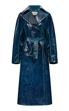 Lacquered Wool-Blend Trench Coat By Alaïa | Moda Operandi Alaia Coat, Minimal Fits, Blue Trench Coat, Looks Style, Looks Vintage, Fashion Killa, Moda Operandi, Look Fashion, Karl Lagerfeld