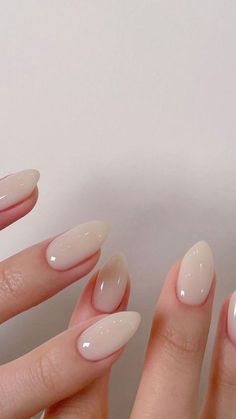 Milky White Nail, Milky Nails, Nail Trend, Blush Nails, Soft Nails, Nails Polish, White Nail, Almond Shaped, Neutral Nails