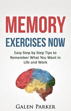 the book cover for memory exercises now, with an image of a brain and colorful colors