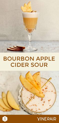 the bourbon apple cider sour recipe is ready to be eaten