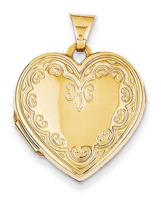 ApplesofGold.com - Victorian-Style Heart Locket in 14K Gold, $249 Gold Heart Locket, Jewelry Lockets, Filigree Design, Heart Locket, Gold Polish, Fine Jewellery Necklace, Gold Heart, Heart Jewelry, Heart Of Gold