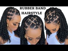 Crochet Hair Styles For Black Women, 2023 Crochet Hairstyles, Teen Braid Styles, Easy Rubber Band Hairstyles, Quick Braided Hairstyles For Black Women, Rubber Band Hairstyles Natural Hair, Hairstyle On Natural Hair, Yanky Twist, Hairstyles On Natural Hair