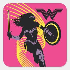 Check out Justice League's Wonder Woman in silhouette form, with her armor and weapons highlighted in contrasting colors. The Wonder Woman logo is featured in the upper right, and golden curves swirl around Wonder Woman in the direction she is leaping. Wonder Woman Silhouette, Superhero Squad, Superheroes Party, Movies Cartoon, Superhero Designs, Justice League Wonder Woman, Wonder Woman Movie, Xmas Art, Wonder Woman Art