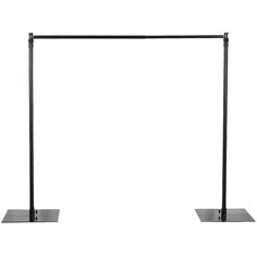 a pair of black metal stands with two poles on each side and one pole at the end