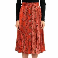 Just Cavalli Multi-Color Women's Flare Skirt Us S It 40 Country/Region Of Manufacture: Italy Retail Value: $610.00 This Is Authentic Just Cavalli Multi-Color Women's Flare Skirt Sku: Bb-386 Model: S02ma0167 N38428 312s Material: 100% Rayon Measured Waist: 25" Length: 29" Spring Red Skirt With Buttons, Spring Red Buttoned Skirt, Red Buttoned Skirt For Spring, Red Summer Skirt With Button Closure, Red Button Closure Skirt For Summer, Red Button Closure Skirt For Spring, Mid Length Shorts, Denim Shoulder Bags, Brown Leather Totes