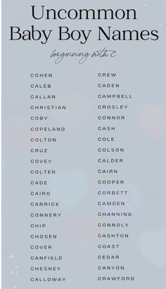 the uncommon baby boy names poster