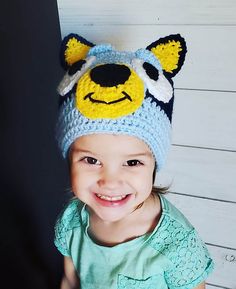 Ravelry: Bluey Hat pattern by Brooke Rabideau Bluey Hat, Crochet Bluey, Crochet Ninja Turtle, Hats Ideas, Puppy Hats, Crochet Plant Hanger, Crochet Baby Gifts, Knitted Slippers Pattern, Crochet Kids Hats