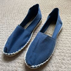 Brand New, Never Worn Authentic French Espadrilles. Size 38 / 7.5 U.S. Blue Chambray Color With Beige Stitching. These Are The Perfect Casual Summer Shoes! Blue Comfortable Espadrilles For Summer, Blue Casual Espadrilles For The Beach, Blue Casual Espadrilles With Round Toe, Blue Casual Espadrilles, Blue Summer Espadrilles With Round Toe, Blue Round Toe Espadrilles For Summer, Comfortable Blue Espadrilles With Round Toe, Blue Comfortable Espadrilles, Casual Blue Espadrilles For Summer