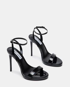 WAFER Black Patent Strappy Heels | Women's Platform Sandals – Steve Madden Bachelorette Party Outfit, Women Platform Sandals, Heel Sandal, 5 Inch Heels, And Dresses, Sky High, Strappy Heels