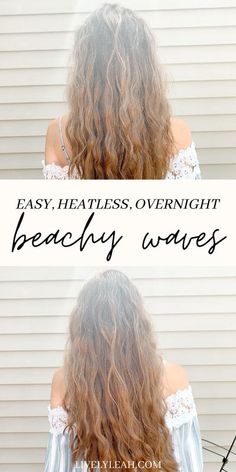 Use this simple and easy beachy waves hair technique to get perfect, long-lasting, heatless beachy waves. This tutorial for beachy waves is overnight and is for short hair, medium hair, AND long hair. Find out how to get beachy waves naturally and with no heat AND the tips I use to make them perfect! Beachy hair | Beachy waves | Hair tutorial | Beachy waves tutorial #beachywaves #overnighthairstyle #heatlesswaves #naturalwavyhair #beachywavestutorial Beachy Waves Overnight, Easy Beachy Waves, Waves Overnight, Beachy Waves Tutorial, Beachy Waves Hair Tutorial, Easy Beach Waves, Blowout Hair Tutorial, Heatless Waves, Beach Waves Hair Tutorial