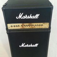 two marshall amps stacked on top of each other