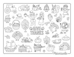 a coloring page for thanksgiving with the words give thanks