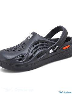 OrcaJump - Mens Casual Daily EVA Non-Slip White Black Grey Clogs and Mules for Spring and Summer Casual Durable Black Sandals, Durable Black Slip-on Sandals, Black Breathable Clogs For Summer, Black Breathable Summer Clogs, Durable Closed Toe Black Sandals, Durable Black Closed Toe Sandals, Comfortable Black Beach Clogs, Outdoor Black Closed Toe Slippers, Black Closed Toe Slippers For Outdoor