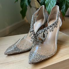 Thalia Sodi Rhinestone Jeweled Stilettos 6. Never Worn. Excellent Condition. Bday Shoes, 50th Bday, Shoes Women Heels, Shoes Heels, Size 6, Women Shoes