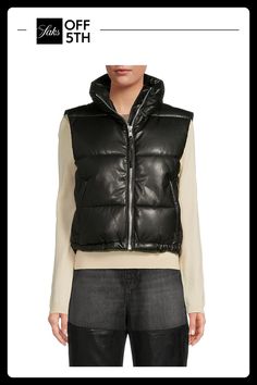 This Puffer Vest From S13 Features A Stand Collar And Faux Leather Finish. Stand Collar Sleeveless Two Front Pockets Zip Pockets Polyurethane Lining: Polyester Fill: 100% Polyester Spot Clean Imported Size & Fit Model Measurements: 5’10 Tall Model Is Wearing A Us Size Small. Womens - W Outerwear > Saks Off 5th. S13. Color: Black. Size: L. Puffer Vest, Stand Collar, Vest Jacket, Zip Pockets, Puffer, Fitness Models, Coats Jackets, Faux Leather, Collar