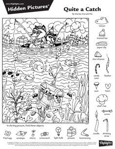 the hidden pictures coloring page for children