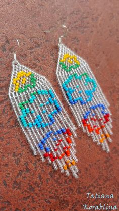 Author's Beaded Earrings Seed Bead Earrings Chandelier - Etsy Multicolor Beaded Fringe Chandelier Earrings As Gift, Handmade Multicolor Dangle Chandelier Earrings, Handmade Multicolor Chandelier Earrings, Artistic Multicolor Beaded Dangle Earrings, Stained Glass Earrings, Beaded Chandelier Earrings, Sweet Earrings, Beaded Chandelier, Lovely Earrings