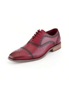 The AG114 Red is handcrafted with luxurious, supple genuine leather, available in a rich, vibrant teal, as well as classic grey and brown. An intricate perforated pattern on the cap toe and throughout this lace-up oxford adds a touch of understated sophistication. Subtle, yet striking details make this genuine leather oxford truly exceptional; you will stand out in a crowd wearing these impressive brogues.AG114 Red - Men`S Genuine Leather Dress Shoes - Oxford Dress Shoes Red      Monk Shoes,Oxfo Salmon Dress, Mens Dress Loafers, Monk Shoes, Shoes Oxford, 3rd Anniversary, Classic Grey, Dress Loafers, Oxford Dress Shoes, Leather Dress Shoes