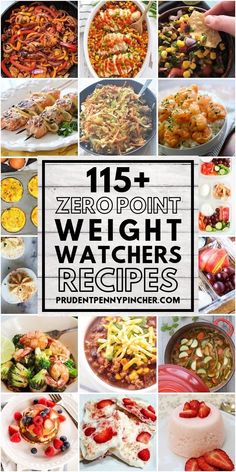 a collage of different pictures with the words zero point weight watchers recipes on them