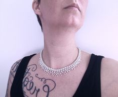 "Handmade sterling silver bib necklace. Polished silver. An adapted version of the traditional viking king chainmaille. Chain width 8.0 mm. Bib size: 20.5 x 2.2 cm (8 x 7/8\") Matching bracelet: https://www.etsy.com/listing/999230200 You order not the exact item on the image, but it's likeness to your specified length. Please contact the shop owner for other dimensions than listed. 12.5\" (31.8 cm) 13\" (33 cm) 13.5\"(34.3 cm) 14\" (35.6 cm) 14.5\" (36.8 cm) 15\" (38.1 cm) 15.5\"(39.4 cm) 16\" ( Norse Necklace, Viking King, Chain Jewellery, Norse Jewelry, Viking Bracelet, Silver Choker Necklace, Viking Necklace, Matching Bracelet, Viking Jewelry