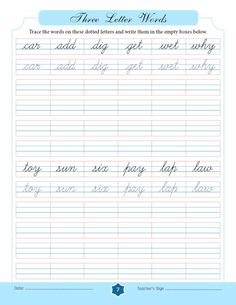 handwriting worksheet for kids