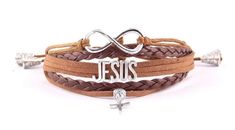 Jesus leather braided bracelet Jesus black or brown leather strap adjustable braided religious Christian bracelet for him or her man / woman boy / girl Jesus gift jewelry Brown Spiritual Braided Bracelets For Friendship, Spiritual Brown Braided Friendship Bracelets, Adjustable Brown Cross Bracelet, Brown Leather Bracelet With Adjustable Length As Gift, Jesus Gift, Bracelet For Him, Jesus Gifts, Christian Bracelets, Braided Leather Bracelet