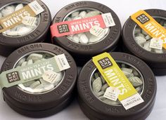 six mints are sitting on top of each other