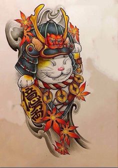 Bushido Tattoo, Gotik Tattoo, Koi Tattoo Sleeve, Cat Tattoo Design, Kitty Tattoos