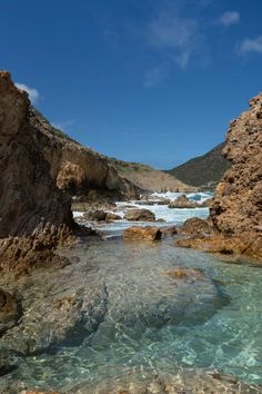 the water is crystal clear and blue