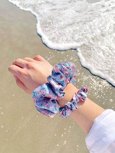 looking for silk scrunchies for summer hairstyles? Check out our soft cute aesthetic scrunchies like this floral scrunchie. Summer Scrunchies, Floral Scrunchie, Soft Cute, Scrunchie Hairstyles