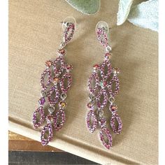 Pink Rhinestone Chandeliers Earrings On Post Backs, New Never Worn Pink Rhinestones, Earrings Color, Chandelier Earrings, Chandeliers, Pink Ladies, Jewelry Earrings, Women Jewelry, Pink, Women Shopping