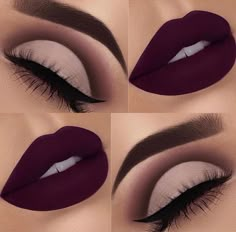 Maquillage Kylie Jenner, Make Up Designs, Purple Lipstick, Smink Inspiration, Beauty Make-up, Makijaż Smokey Eye, Pinterest Makeup, Eye Makeup Designs, Amazing Makeup