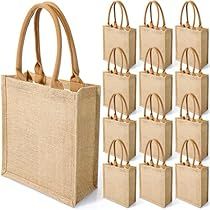 a set of twelve bags with handles