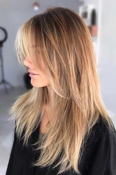 Long Fine Shag Haircut, Long Hair Growing Out Bangs, Shag Haircut Thick Straight Hair, Long Natural Layers, Long Straight Shaggy Hair, Middle Part Side Swept Bangs, 2023 Hair Trends For Women Highlights, 2023 Hair Trends For Women Straight Hair, Medium Length Layered Haircuts Straight