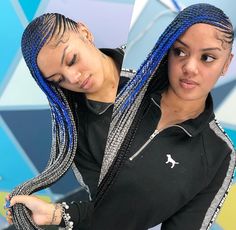 Done By Tori Posed by @Dollhouse 💙 Follow @Dollhouse 🖤🖤 STOP STEALING OUR PINS Fun Braids, Braiding Hairstyles, Style Braids, Lemonade Braids, Big Braids, Big Box Braids Hairstyles, Feed In Braid