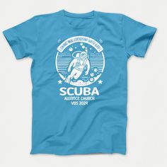 Underwater Theme Class Shirts Juniors, Quirky Shirts, Vbs Activities, Vbs Shirt, Scuba Vbs, Screen Printing Shirts, Vacation Bible School, Scuba Diver, Unique Shirt