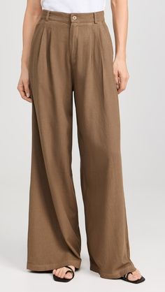 Stateside Linen Wide Leg Trousers | Shopbop Ella Moss, Wide Leg Trousers, Wide Leg Pants, Stretch Fabric, Top Brands, New Arrivals, Wide Leg, Trousers, Luxury Fashion