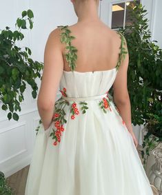 Forest Cottagecore, Floral Prom Dress, Prom Dress Ball Gown, Teuta Matoshi, Velvet Belt, Special Occasion Gowns, Draped Bodice, Floral Prom Dresses, Dress Ball Gown