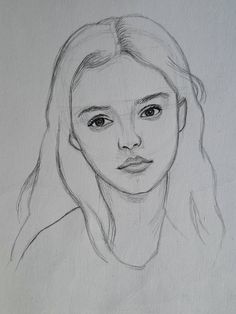 a pencil drawing of a woman's face