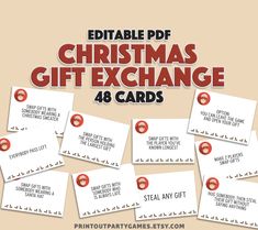 the printable christmas gift exchange is on sale for $ 4, 99 and it's free