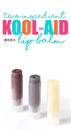 2 ingredient kool aid lip balm diy. Kool Aid Lip Balm, Lip Balm Diy, Kid Diy, Lip Scrub Diy, Homemade Lip Balm, Diy Lip Balm, Skin Care Wrinkles