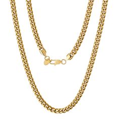 Stainless Steel 18K Gold Plated Tarnish Free Width: 6mm Cuban Link Chain, Cuban Link, Link Chain, Silver Gold, 18k Gold, Gold Plate, Plating, Stainless Steel, Chain