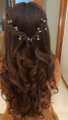 prom hairstyles, hair looks for prom, prom hairstyles down, prom hair styles Long Hair Wedding Styles, Hairdo For Long Hair, Half Up Hair